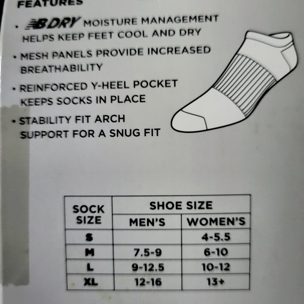 New Balance White Casual Socks with Thick Cushioned Design NWT Size M Unisex - Picture 3 of 6